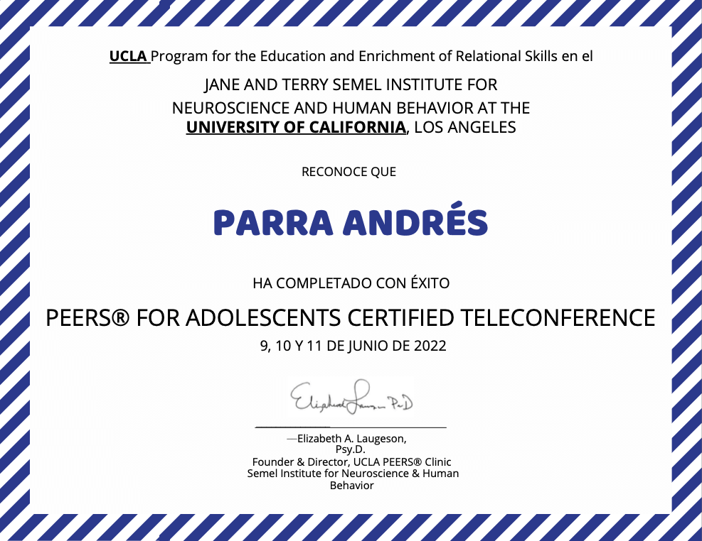 PEERS for adolescents certified teleconference